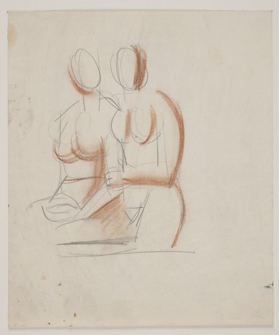 2 çıplak kadınla kompozisyon çalışması by Vilhelm Lundstrøm