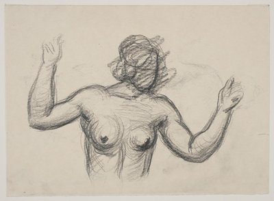 Kadın figürü, yarı figür, kollarını kaldırıyor by Vilhelm Lundstrøm