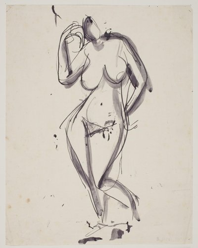 Ayakta kadın modeli by Vilhelm Lundstrøm