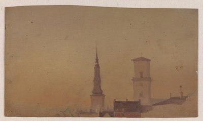 Petri Kilisesi ve Meryem Ana Katedrali'nin Kulelerinin İncelenmesi by Vilhelm Petersen