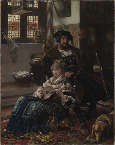 II. Christian ve Dyveke by Vilhelm Rosenstand