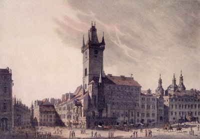 ಓಲ್ಡ್ ಟೌನ್ ಹಾಲ್ (ಬಣ್ಣದ ಎಚ್ಚಣೆ) ಟರ್ಕ್ by Vincenc Morstadt