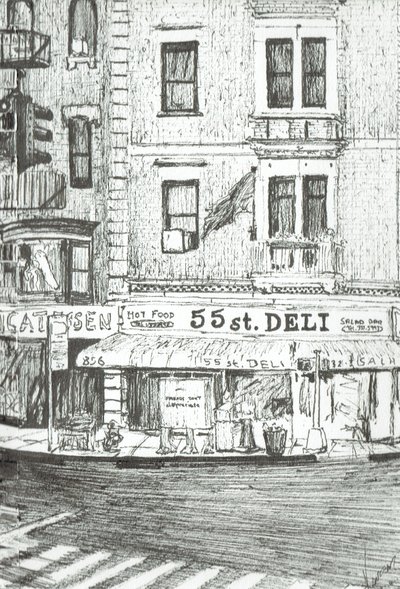 55th street New York, 2003, (kağıt üzerine mürekkep) by Vincent Alexander Booth