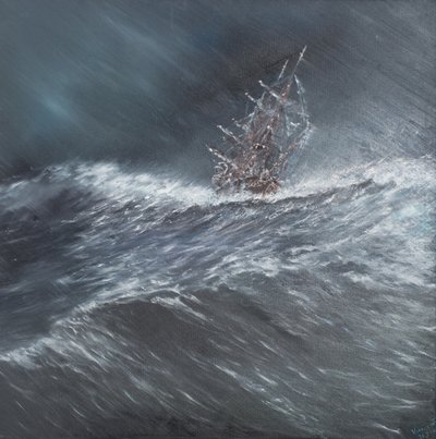 Cape Horn açıklarında bir fırtınada Beagle (2) 24 Aralık 1832, 2014, (Tuval Üzerine Yağlıboya) by Vincent Alexander Booth