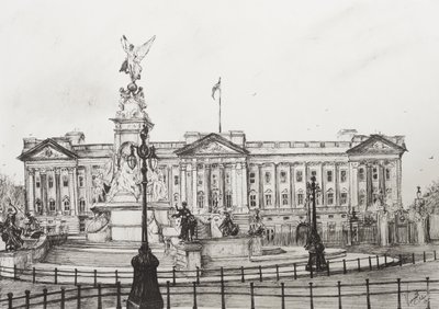Buckingham Sarayı, Londra, 2006, (Kağıt Üzerine Mürekkep) by Vincent Alexander Booth