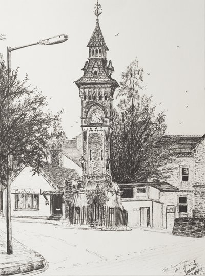 Saat Kulesi, Hay on Wye, 2007, (Kağıt Üzerine Mürekkep) by Vincent Alexander Booth