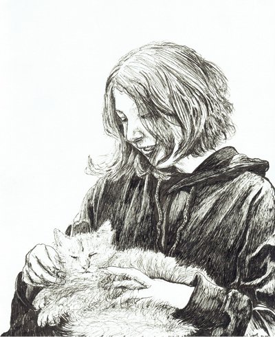 Kız ve kedi, 2022 by Vincent Alexander Booth