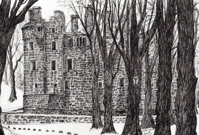 Huntly Castle İskoçya, 2007, (kağıt üzerine mürekkep) by Vincent Alexander Booth
