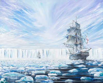 James Clark Ross, Antarktika Buz Rafını keşfetti Ocak 1841, 2016, by Vincent Alexander Booth
