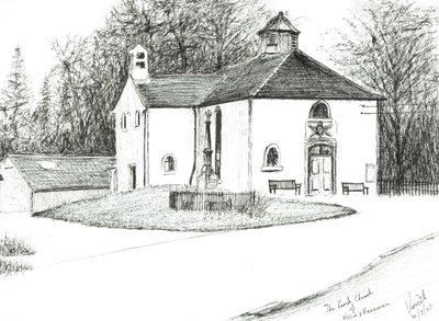 Killin & Ardeonaig Parish Church, 2007, (Kağıt üzerine mürekkep) by Vincent Alexander Booth