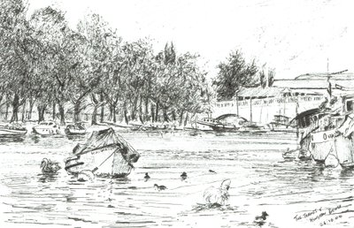 Kingston Bridge Londra, 2004, (Kağıt üzerine mürekkep) by Vincent Alexander Booth