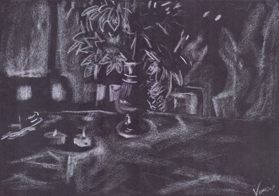 Mum ışığında odaya bitki by Vincent Alexander Booth