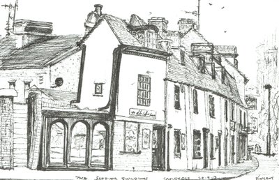 Eğimli binalar Cambridge, 2003, (Kağıt üzerine mürekkep) by Vincent Alexander Booth