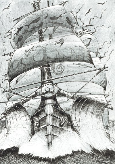 Storm Creators Alboran Sea, 2017, (Kağıt üzerine mürekkep) by Vincent Alexander Booth