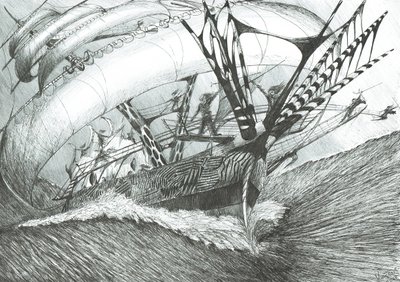 Storm Creators Antarktika Okyanusu, 2017, (Kağıt Üzerine Mürekkep by Vincent Alexander Booth