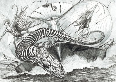 Storm Creators Baltic Sea, 2017, (Kağıt üzerine mürekkep) by Vincent Alexander Booth