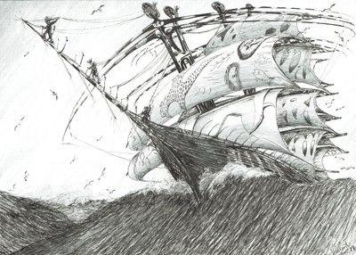 Storm Creators Barents Sea, 2017, (Kağıt üzerine mürekkep) by Vincent Alexander Booth