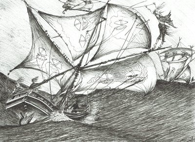 Storm Creators Hint Okyanusu, 2017, (Kağıt Üzerine Mürekkep) by Vincent Alexander Booth