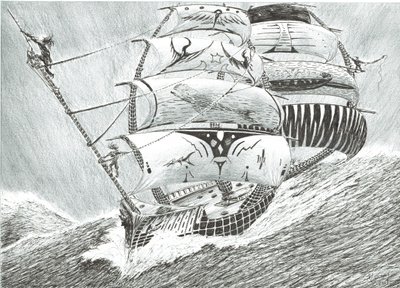 Storm Creators Irish Sea, 2017, (Kağıt Üzerine Mürekkep) by Vincent Alexander Booth