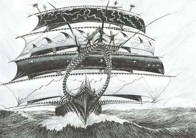 Storm Creators King Haakon VII Sea, 2017, (Kağıt Üzerine Mürekkep) by Vincent Alexander Booth