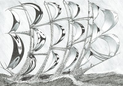 Storm Creators Laccadive Sea, 2017, (Kağıt Üzerine Mürekkep) by Vincent Alexander Booth