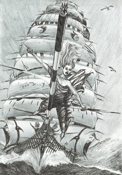 Storm Creators Lazarev Sea, 2017, (Kağıt Üzerine Mürekkep) by Vincent Alexander Booth