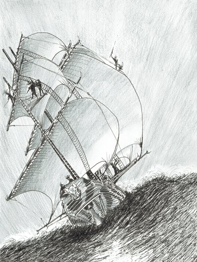 Storm Creators Molucca Sea, 2017, (Kağıt Üzerine Mürekkep) by Vincent Alexander Booth