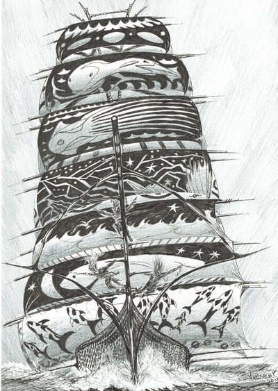 Storm Creators Red Sea, 2017, (Kağıt Üzerine Mürekkep) by Vincent Alexander Booth