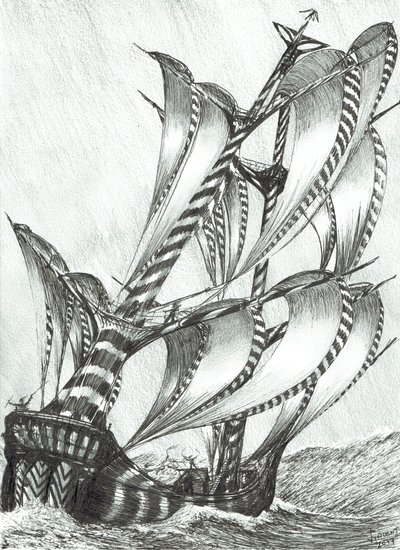 Storm Creators Solomon Sea, 2017, (Kağıt Üzerine Mürekkep) by Vincent Alexander Booth