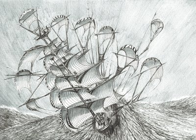 Storm Creators Güney Çin Denizi, 2017, (Kağıt Üzerine Mürekkep) by Vincent Alexander Booth