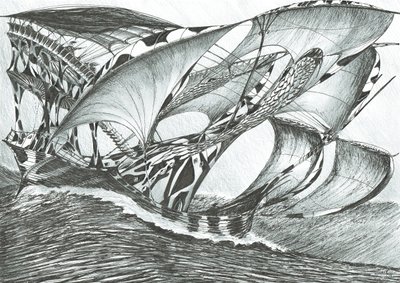 Storm Creators Tasman Sea, 2017, (Kağıt Üzerine Mürekkep) by Vincent Alexander Booth