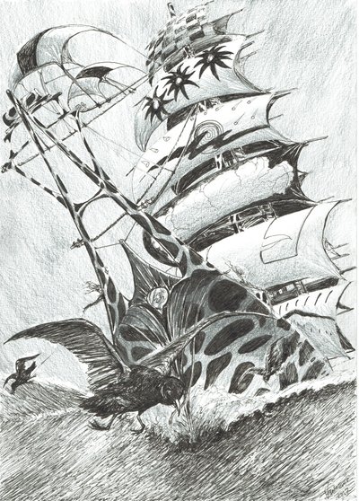 Storm Creators Timor Sea, 2017, (Kağıt Üzerine Mürekkep) by Vincent Alexander Booth