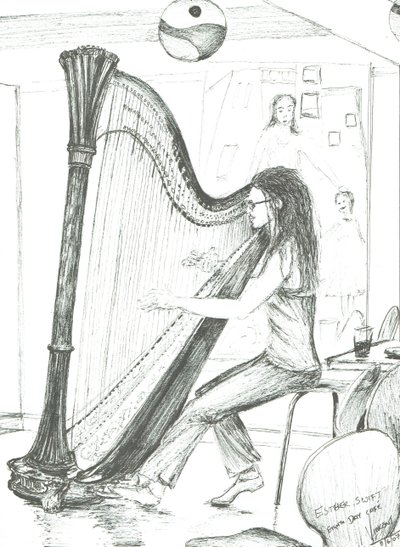 Harpist 8. gün kafe Manchester, 2007 by Vincent Alexander Booth