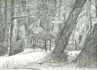 Eski metal köprü, Bramhall parkı, 2004 by Vincent Alexander Booth
