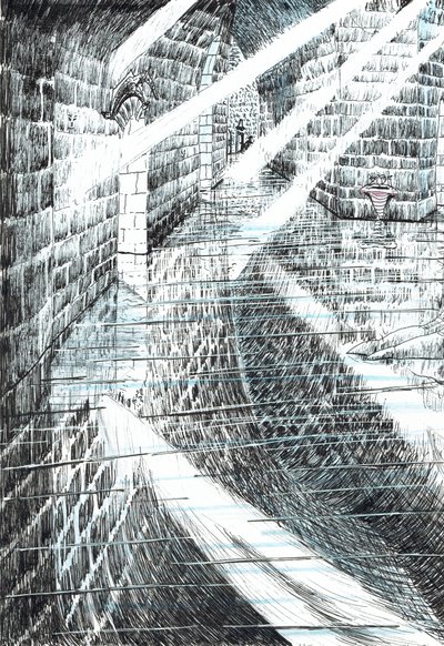 sayfa 25, Findhorn Ormanındaki Kale, 2006, (kağıt üzerine mürekkep) by Vincent Alexander Booth