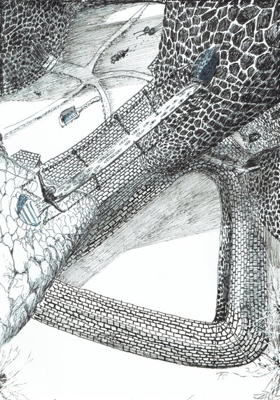 sayfa 31, Findhorn Ormanındaki Kale, 2006, (kağıt üzerine mürekkep) by Vincent Alexander Booth