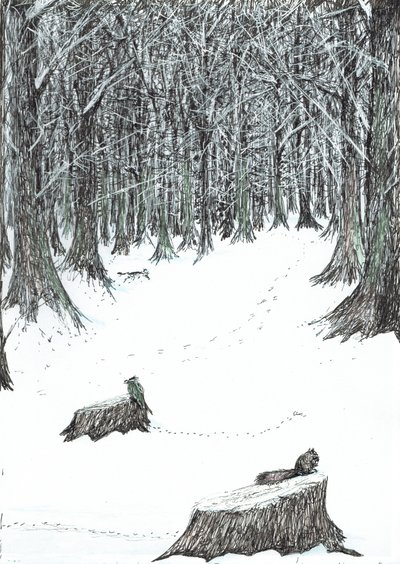 sayfa 5, Findhorn Ormanındaki Kale, 2006, (kağıt üzerine mürekkep) by Vincent Alexander Booth