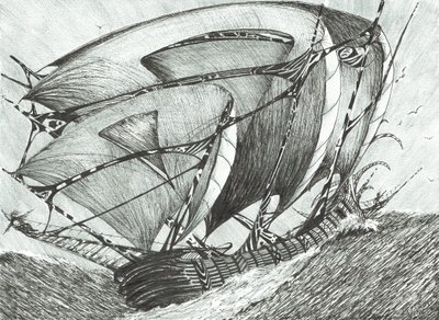 fırtına yaratıcıları Azak Denizi, 2017, (Kağıt Üzerine Mürekkep) by Vincent Alexander Booth