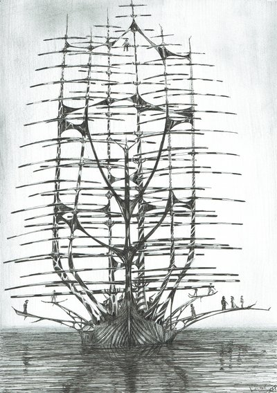 fırtına yaratıcıları Sea of Japan,2017, (Kağıt Üzerine Mürekkep) by Vincent Alexander Booth