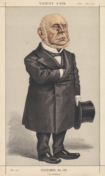 Vanity Fair: Devlet Adamı, No. 126 An Arbitrator, 1872. by Vincent Brooks Day and Son