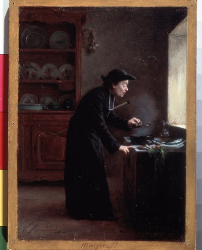 ""Zayıf!" (Mercimek ücreti) Ödünç döneminde bir yemek pişirme kürü. Resim Vincent Jean-Baptiste (Jean Baptiste) Chevilliard (1841-1904) Hermitage Müzesi, Saint Petersburg, Rusya by Vincent Chevilliard
