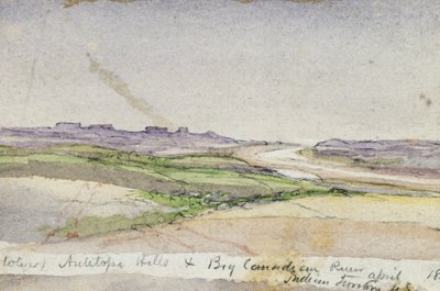 Antelope Hills ve Big Canadian River, 1869 (kağıt üzerine sulu boya) by Vincent Colyer