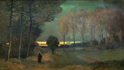 Akşam, 1884 sonbahar manzarası. by Vincent van Gogh