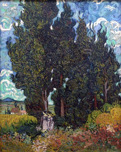 İki figürlü selvi, 1889-1890. by Vincent van Gogh