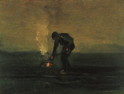 Köylü Yakan Yabani Otlar, 1883. by Vincent van Gogh