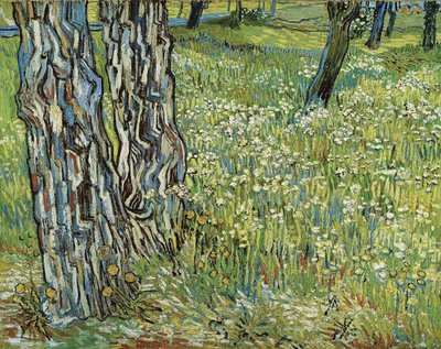 Çimlerdeki ağaç gövdeleri, 1890. by Vincent van Gogh