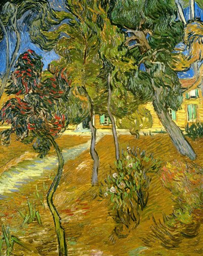 Akıl hastanesinin bahçesindeki ağaçlar, 1889. by Vincent van Gogh