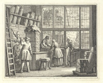 Bir kumaş mağazasının içi by Vincent Laurensz. van der Vinne (II)