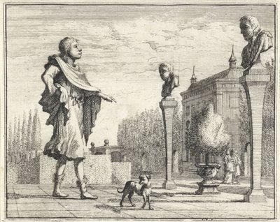 Adam resmi bahçede iki hermen by Vincent Laurensz. van der Vinne (II)