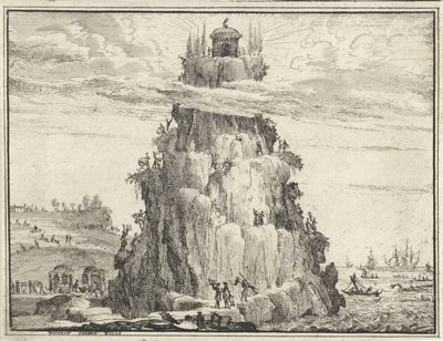 Bir kayanın üzerinde bilgelik tapınağı by Vincent Laurensz. van der Vinne (II)